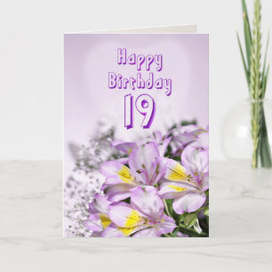 19. Geburtstagskarte mit alstromeria lily Blume Karte