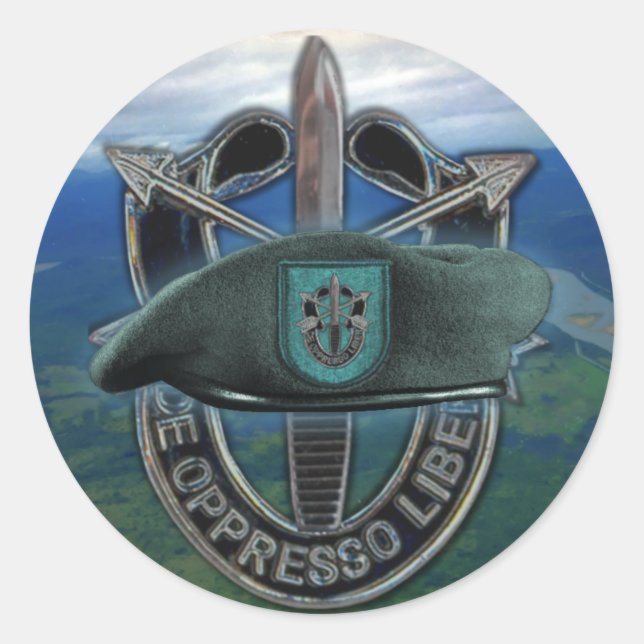 19. Gruppe der Sondereinheiten Green Berets son St Runder Aufkleber (Vorderseite)