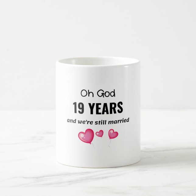19. Hochzeit-Jubiläum Gefallen für ihn oder sie Kaffeetasse (Mittel)