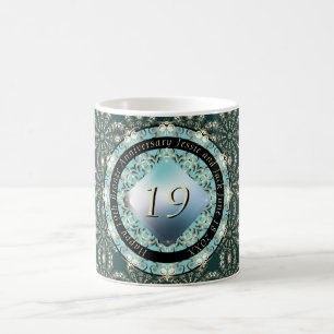 19. Hochzeitstag Acquamarine Medallion Cof Kaffeetasse