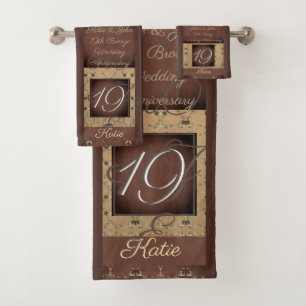 19. Hochzeitstag Bronze ColorHandtuchbad bis Badhandtuch Set