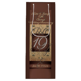 19. Hochzeitstag Dunkle Bronze Geschenktüte Für Weinflaschen
