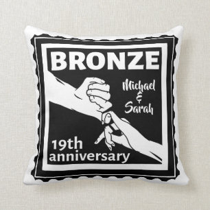 19. Hochzeitstag mit Händen Kissen