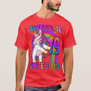 19 Jahre alt Einhorn Flossing 19. Geburtstagsmädch T-Shirt