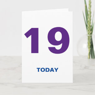 19 Jahre des alten heute Geburtstags-19 Karte