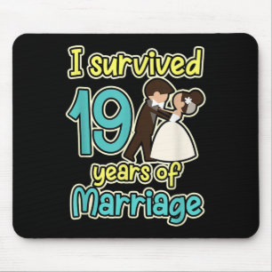 19 Jahre Eheschließung Ehemänner Ehefrau Hochzeits Mousepad