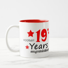 19. Jahrestag, 19. Hochzeitstag Zweifarbige Tasse