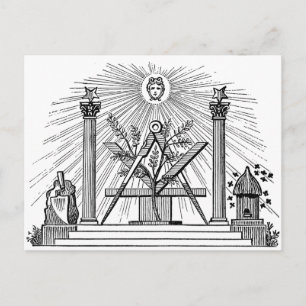 19. Jahrhundert Masonic G Kenning Blockcut-Gravur Postkarte