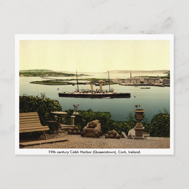 19. Jahrhundert Queenstown - Cobh Hafen, Cork Postkarte (Vorderseite)