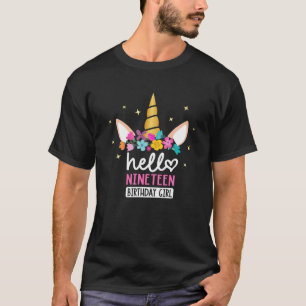 19-jähriges Geburtstagsmädchen Unicorn 19. B-Day T-Shirt