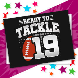 19-jähriges Tackle Football Party 19. Geburtstag Postkarte