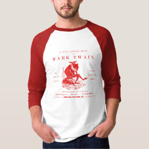 19. Jh. Marks Twains springender Frosch, rot T-Shirt