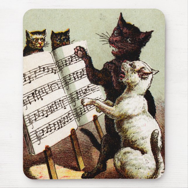 19. Jh. singende Katzen Mousepad (Vorne)