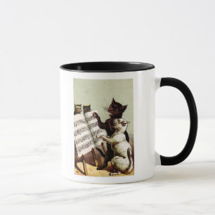 19. Jh. singende Katzen Tasse