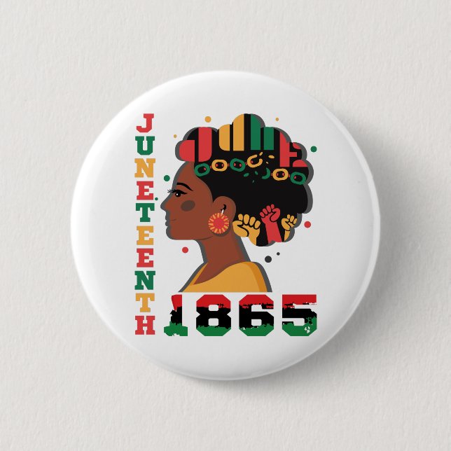 19. Juni 1865 Schwarze Afrikanische Frauen feiern Button (Vorderseite)