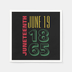 19. Juni 1865 Typografie Schwarze Geschichte Serviette