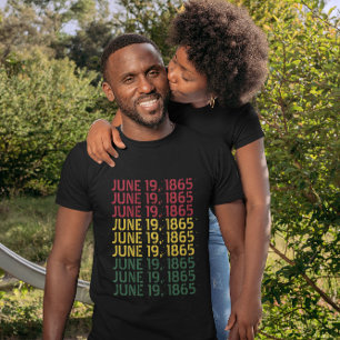 19. Juni 1865 Wiederholung Text schwarze Geschicht T-Shirt