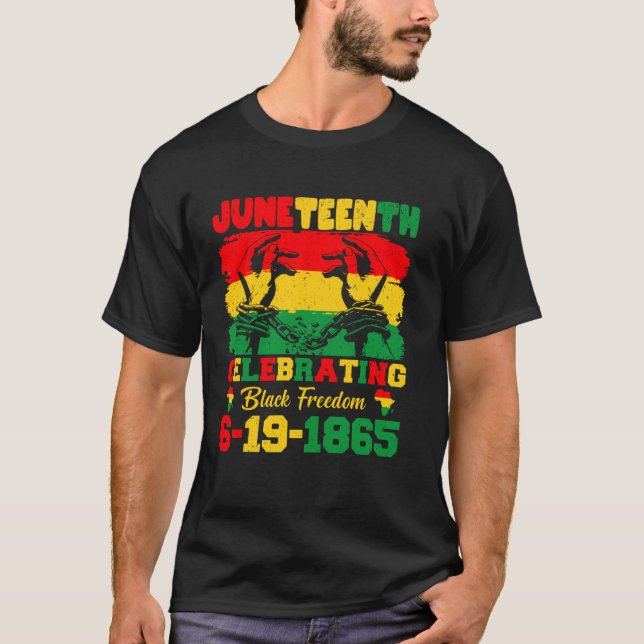 19. Juni: Schwarze Freiheit 6-19-1865 T-Shirt (Vorderseite)