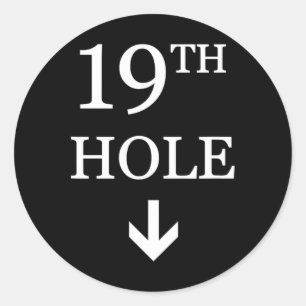 19. Loch Down Arrow Golf Runder Aufkleber