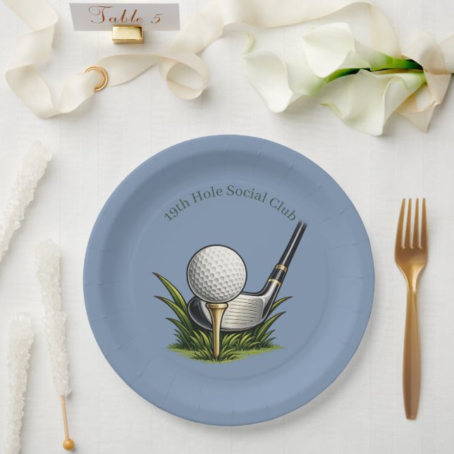 19. Loch Golf-Rentnerparty Papierplatten Pappteller (Hochzeit)