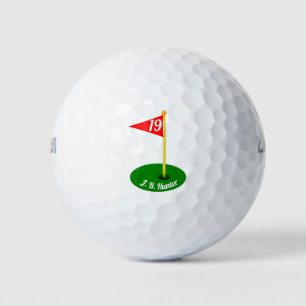 19. Loch und Text Golfball