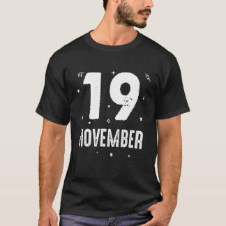 19. November Jahrestag Party Besondere Anlässe für T-Shirt