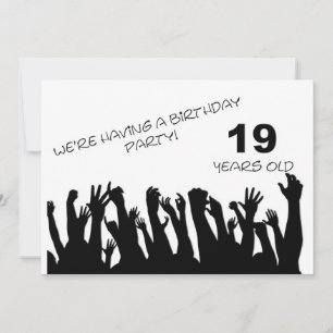 19. Party Einladung mit jubelnden Massen