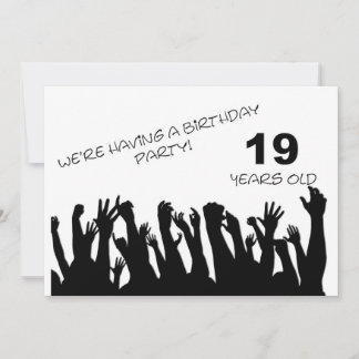19. Party Einladung mit jubelnden Massen