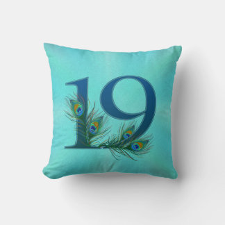19 Pfauenfeder-Jubiläum Elegant Kissen