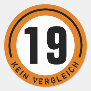 19 RACING RUNDER AUFKLEBER