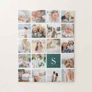 19 Square Foto Collage & Monogram Puzzle
