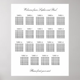 19 Tabelle Elegantes Minimalistisches Sitzdiagramm Poster
