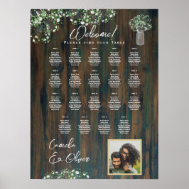 19 Tabelle Rustikales Holz Gypsophila FOTO SITZUNG Poster