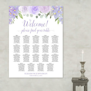 19 Tabelle Tischlavender Floral Hochzeitskarte Poster