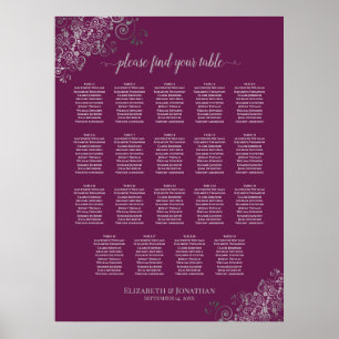 19 Tafelsilber auf Cassis Wedding Seating Chart Poster