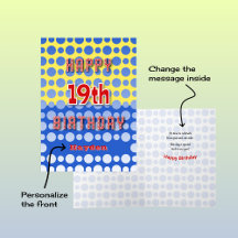19 th Birthday add name circles pattern
