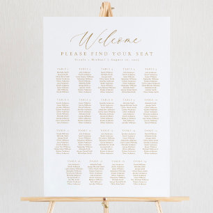 19 Tische Willkommens-Sitzplan Poster