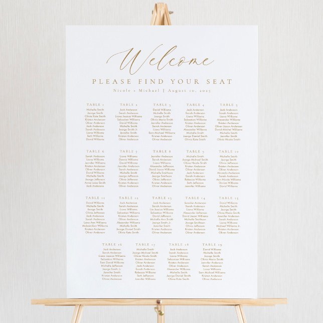 19 Tische Willkommens-Sitzplan Poster (Von Creator hochgeladen)