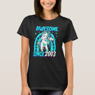 19 Years Old Unicorn Flossing 19th Birthday Girl U T-Shirt