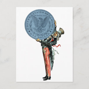 19C Onkel Sam mag Silber Postkarte
