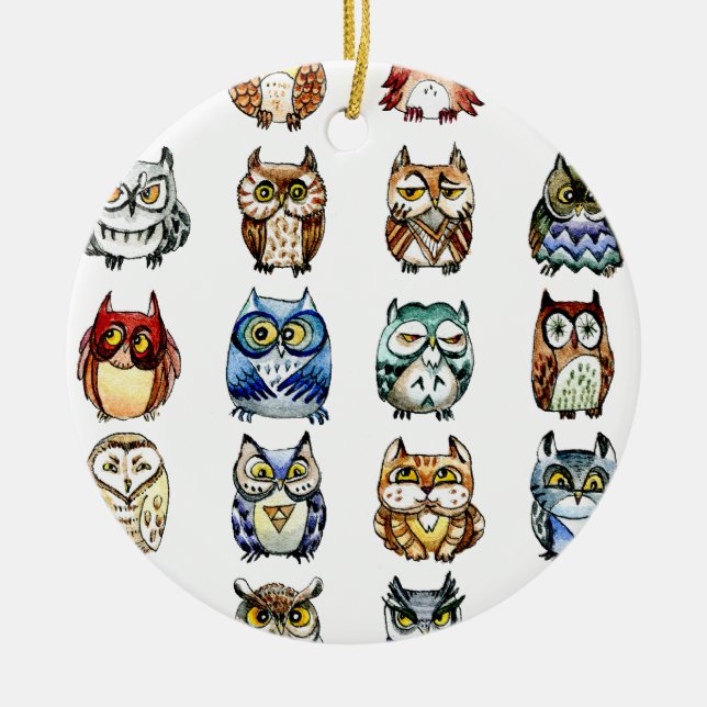 19Owls und 1Cat Keramikornament (Vorne)