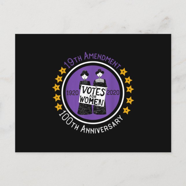 19th Amendment XIX Suffragette 100 yrs Anniversary Ankündigungspostkarte (Vorderseite)