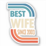 19th Wedding Anniversary Best Wife Since 2003 Aufkleber<br><div class="desc">19th Wedding Anniversary Best Wife Since 2003</div>