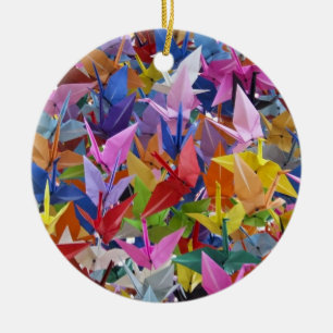 1.000 Origami Papierkran-Verzierung Keramik Ornament