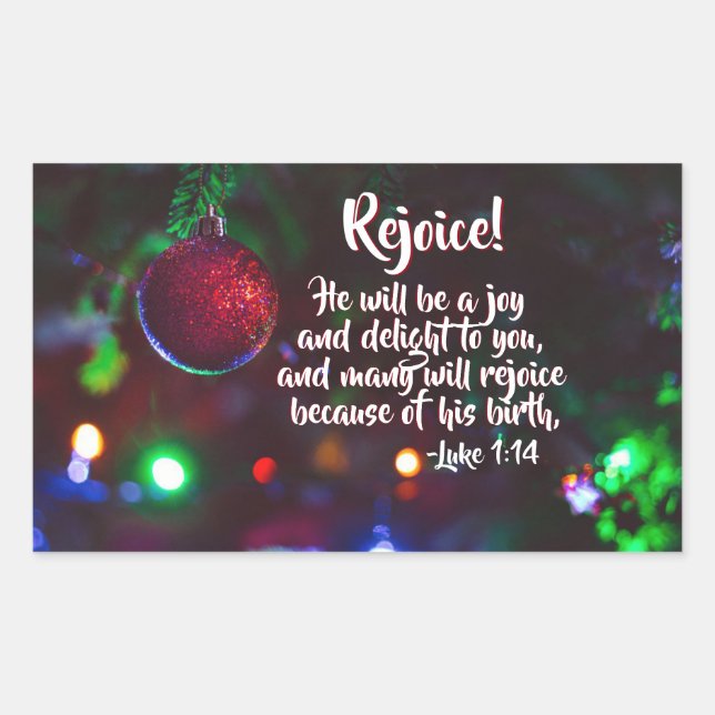 1:14 Freude! Er wird Freude sein, Weihnachten Rechteckiger Aufkleber (Vorderseite)