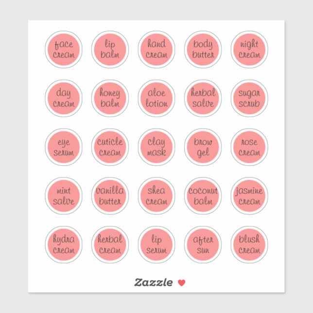 1,14" Korallencreme Aufkleber (Blatt)