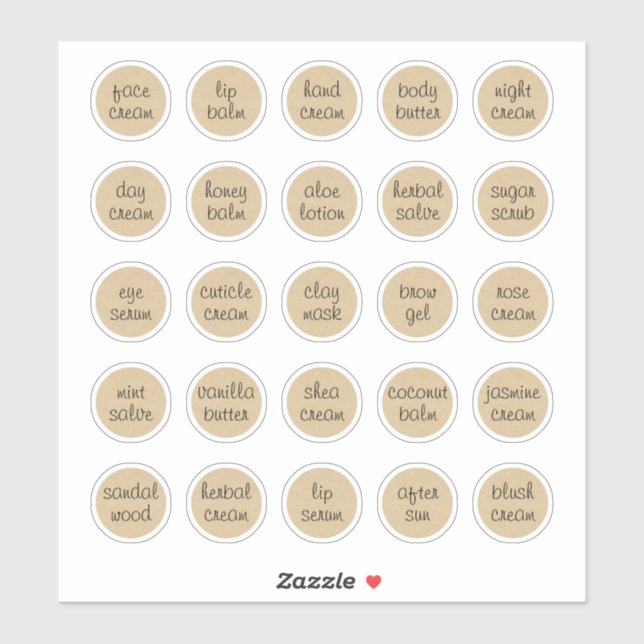 1,14" Kraft individuell anpassbarer Kosmetikkorb Aufkleber (Blatt)