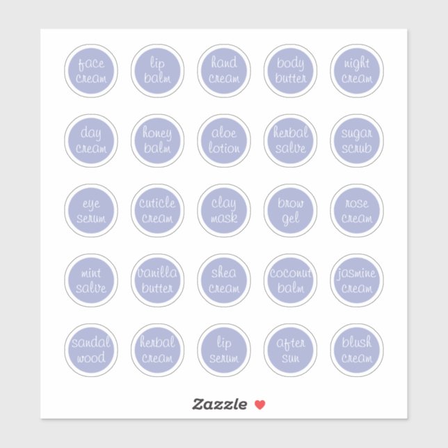 1.14" Lavendel Maßgeschneiderter Mini-Kosmetikjar Aufkleber (Blatt)