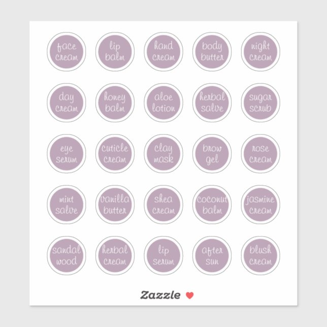 1.14" Lavendel Maßgeschneiderter Mini-Kosmetikjar Aufkleber (Blatt)