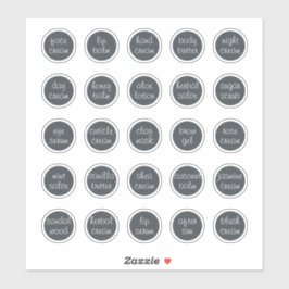 1.14" Schwarzer individualisierbarer Kosmetikkorb Aufkleber